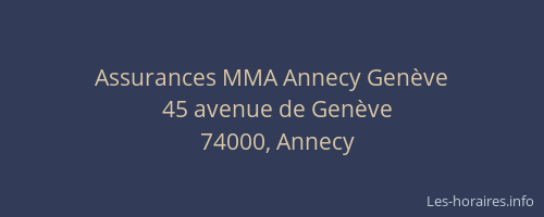 Assurances MMA Annecy Genève