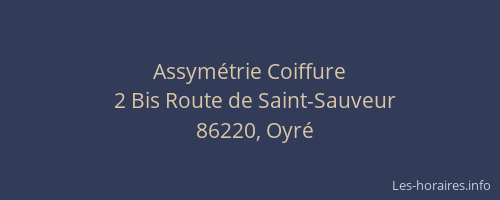 Assym&eacute;trie Coiffure