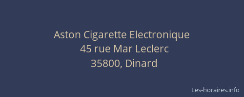Aston Cigarette Electronique