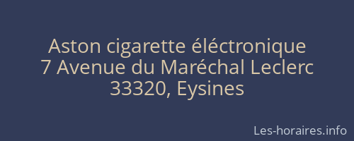 Aston cigarette éléctronique