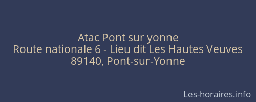 Atac Pont sur yonne