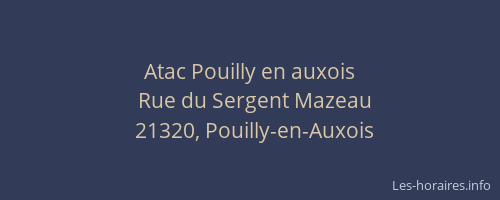 Atac Pouilly en auxois