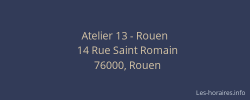 Atelier 13 - Rouen