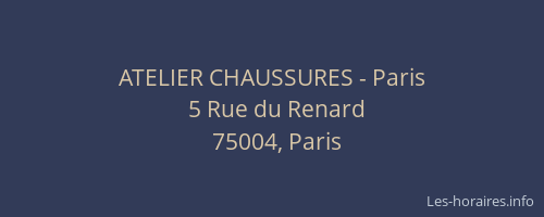 ATELIER CHAUSSURES - Paris