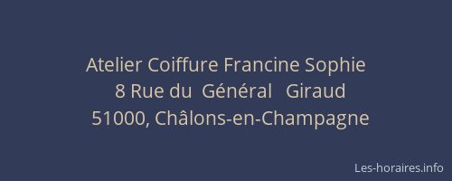 Atelier Coiffure Francine Sophie