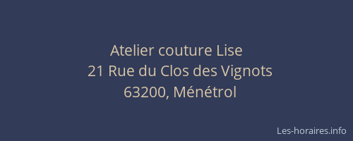 Atelier couture Lise