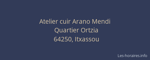 Atelier cuir Arano Mendi