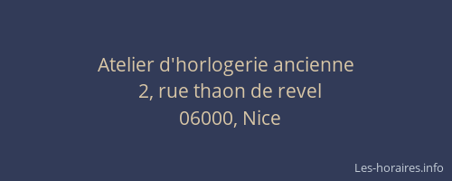 Atelier d'horlogerie ancienne