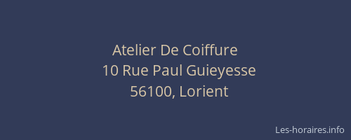 Atelier De Coiffure