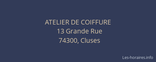 ATELIER DE COIFFURE