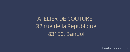 ATELIER DE COUTURE