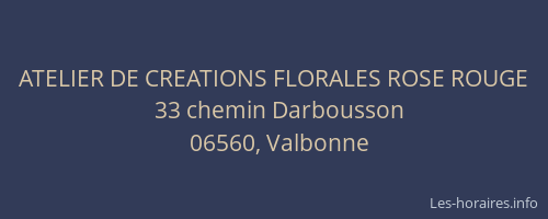 ATELIER DE CREATIONS FLORALES ROSE ROUGE