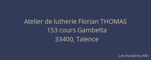 Atelier de lutherie Florian THOMAS