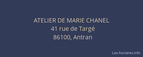 ATELIER DE MARIE CHANEL