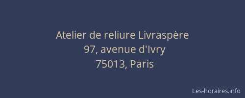 Atelier de reliure Livraspère