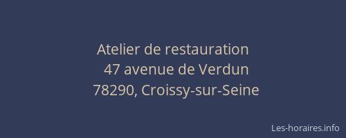 Atelier de restauration