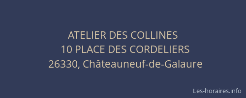 ATELIER DES COLLINES