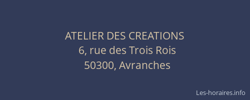 ATELIER DES CREATIONS