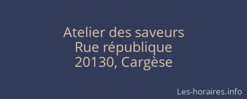 Atelier des saveurs