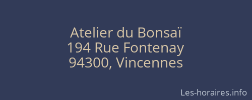 Atelier du Bonsaï