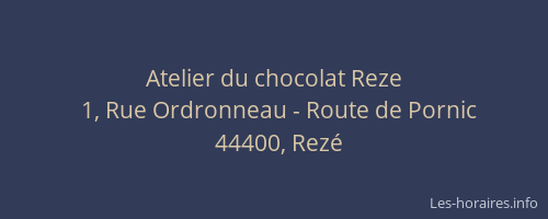 Atelier du chocolat Reze