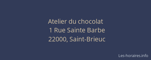 Atelier du chocolat