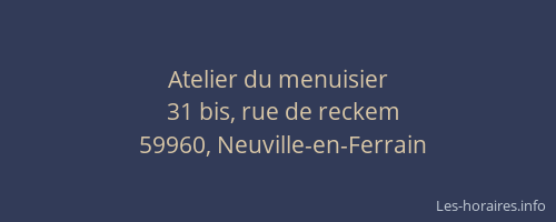 Atelier du menuisier
