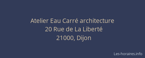 Atelier Eau Carré architecture