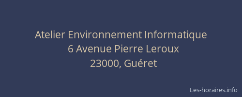 Atelier Environnement Informatique
