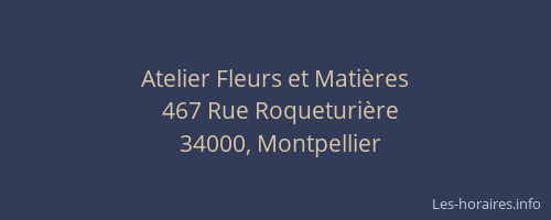 Atelier Fleurs et Matières