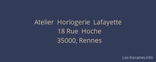 Atelier  Horlogerie  Lafayette