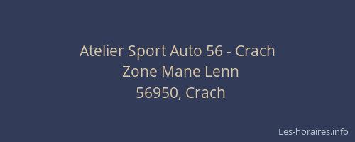 Atelier Sport Auto 56 - Crach