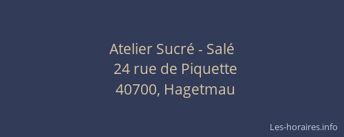 Atelier Sucr&eacute; - Sal&eacute;