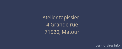 Atelier tapissier