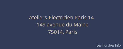 Ateliers-Electricien Paris 14