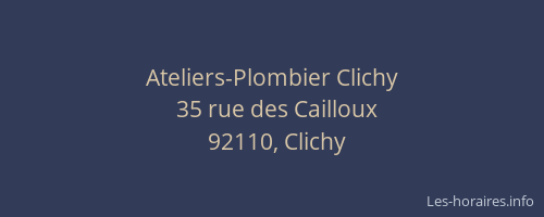 Ateliers-Plombier Clichy