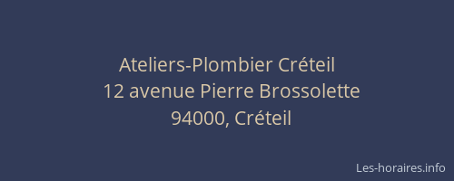 Ateliers-Plombier Créteil