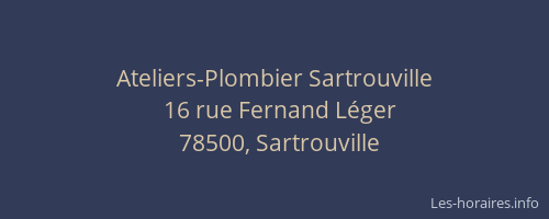 Ateliers-Plombier Sartrouville