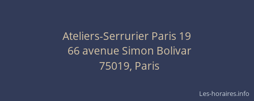 Ateliers-Serrurier Paris 19