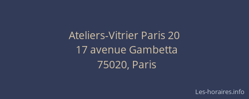 Ateliers-Vitrier Paris 20
