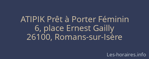 ATIPIK Prêt à Porter Féminin