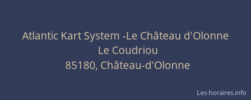 Atlantic Kart System -Le Château d'Olonne