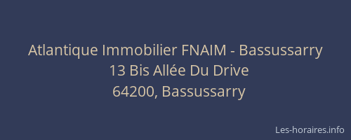 Atlantique Immobilier FNAIM - Bassussarry