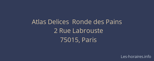 Atlas Delices  Ronde des Pains