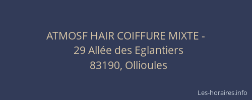 ATMOSF HAIR COIFFURE MIXTE -