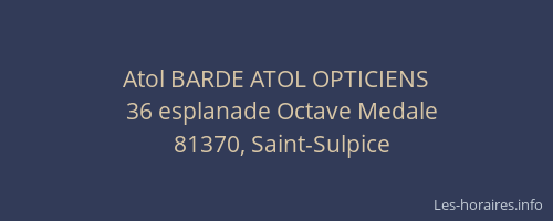 Atol BARDE ATOL OPTICIENS