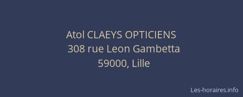 Atol CLAEYS OPTICIENS