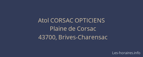 Atol CORSAC OPTICIENS