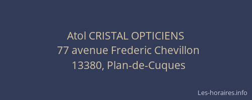 Atol CRISTAL OPTICIENS