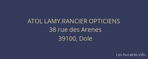 ATOL LAMY.RANCIER OPTICIENS
